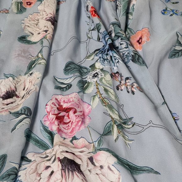 Adrianna Papell Blue Floral Chiffon Maxi Dress in Blue Palette (NWT; Size 16W) - Picture 5 of 12